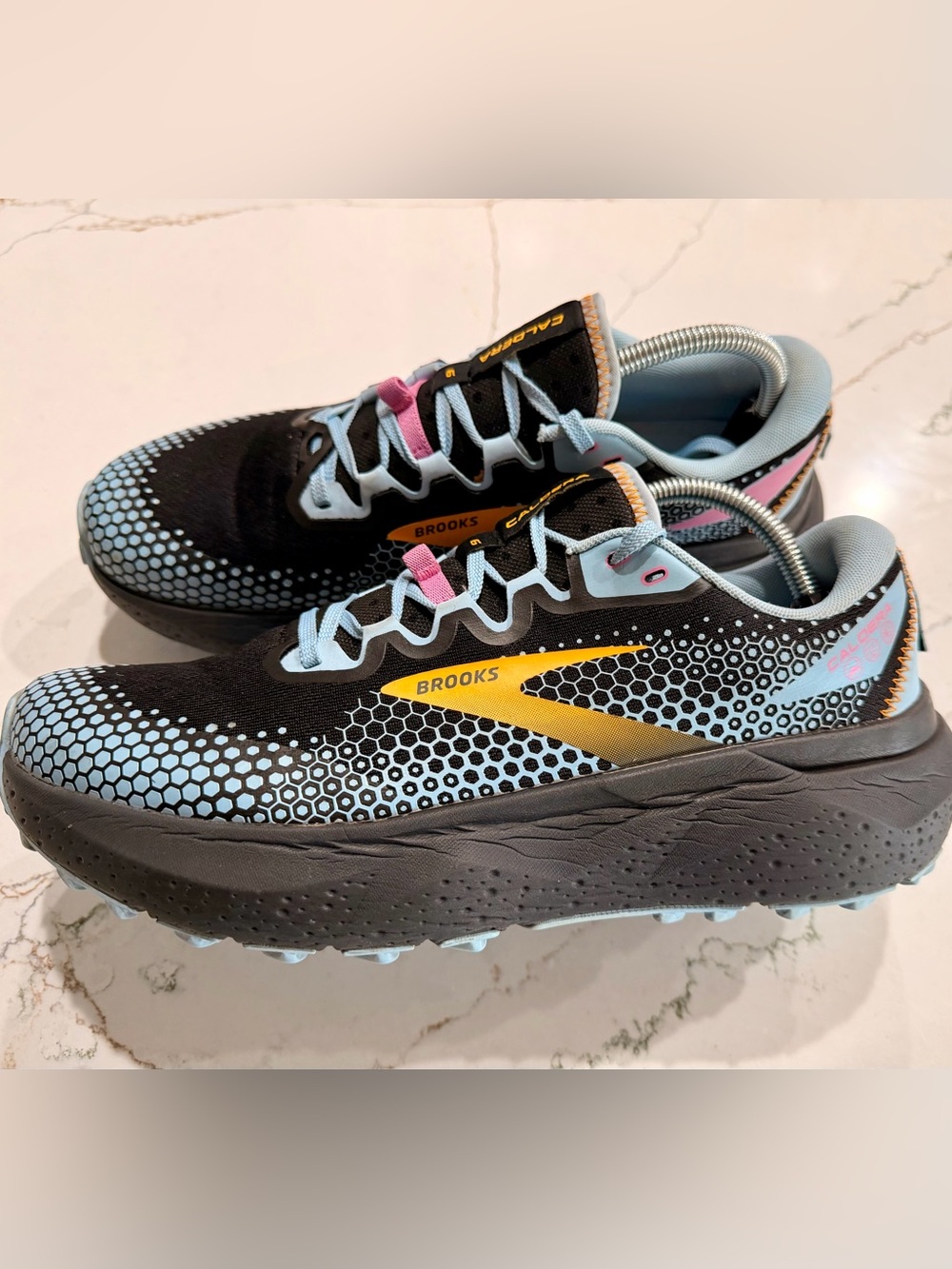 Brooks Women's Black, Light Blue & Yellow Athletic Running Shoes